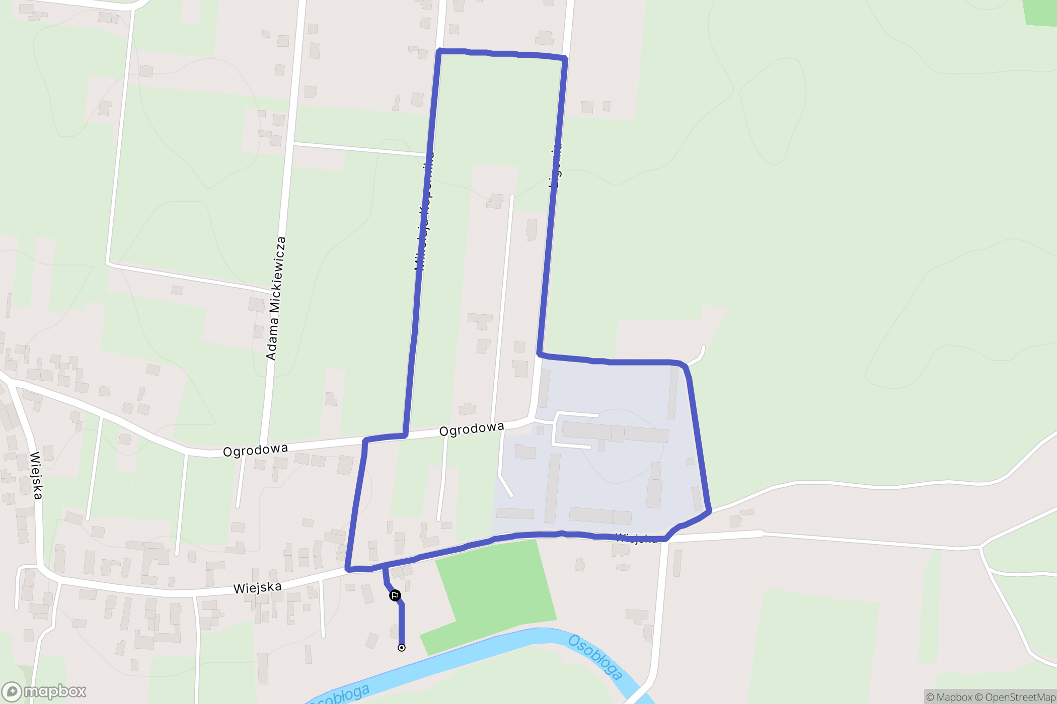 Steblów: mapa trasy - Poland