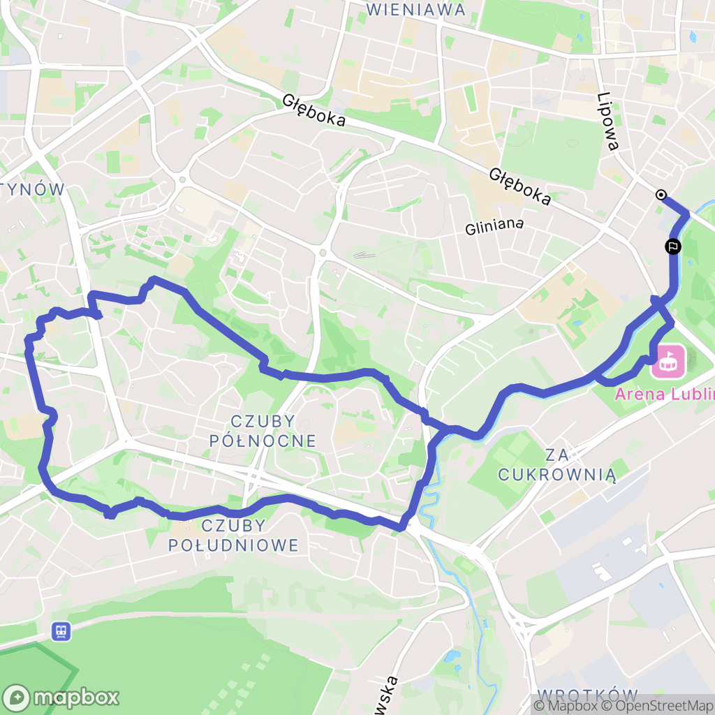 Lublin: mapa trasy - Poland