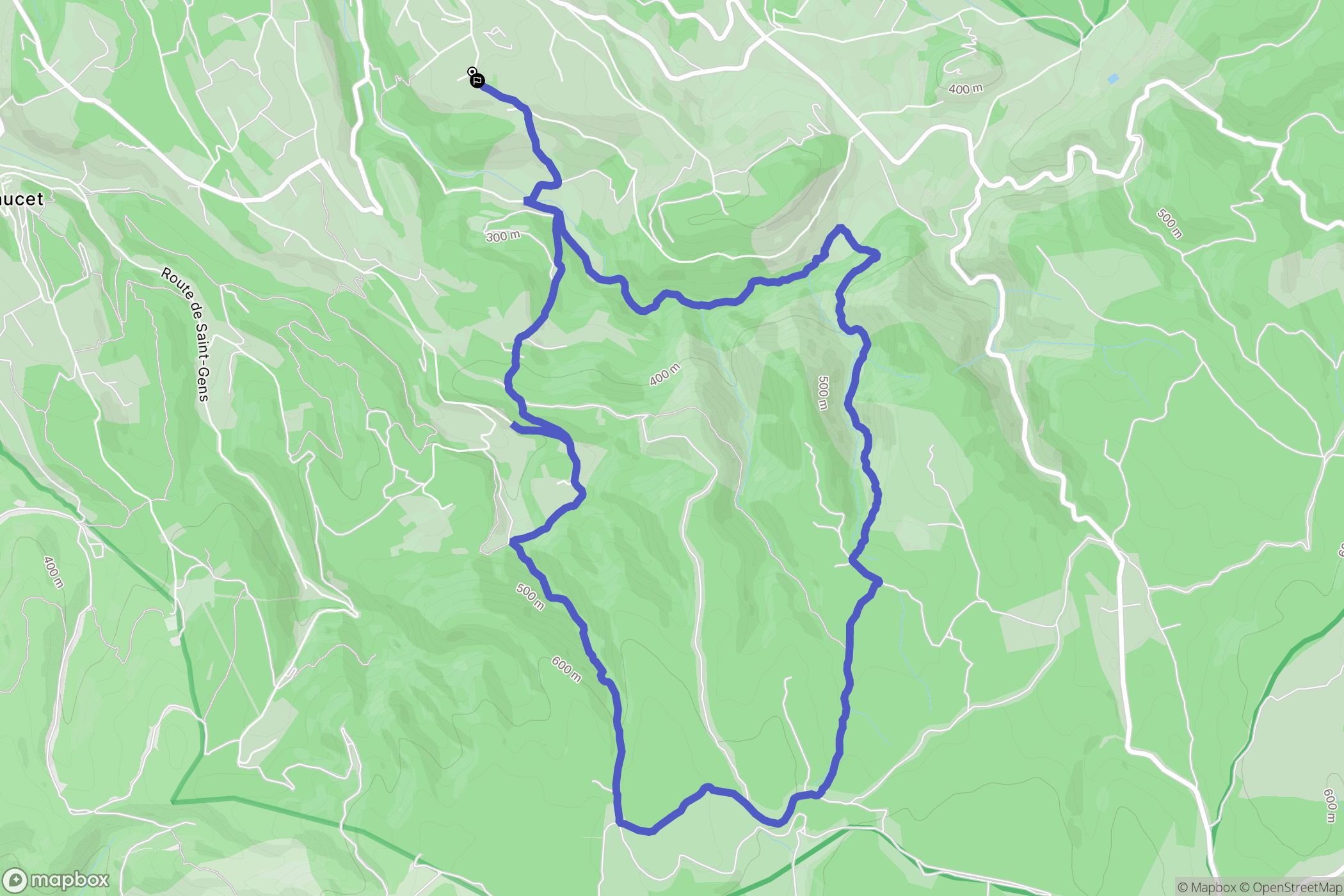 Venasque : carte du parcours de randonnée - France