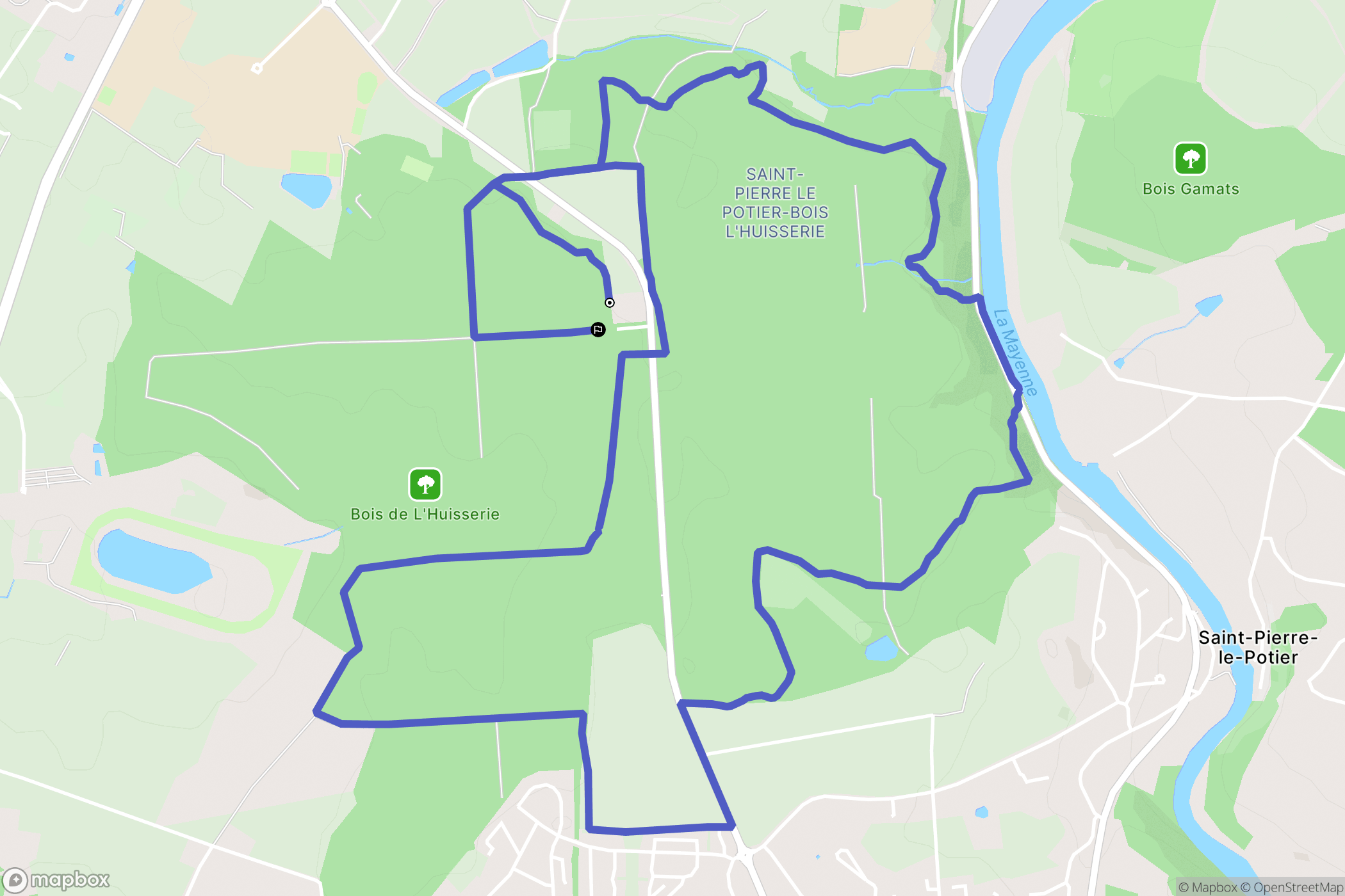 Laval : carte du parcours de randonnée - France