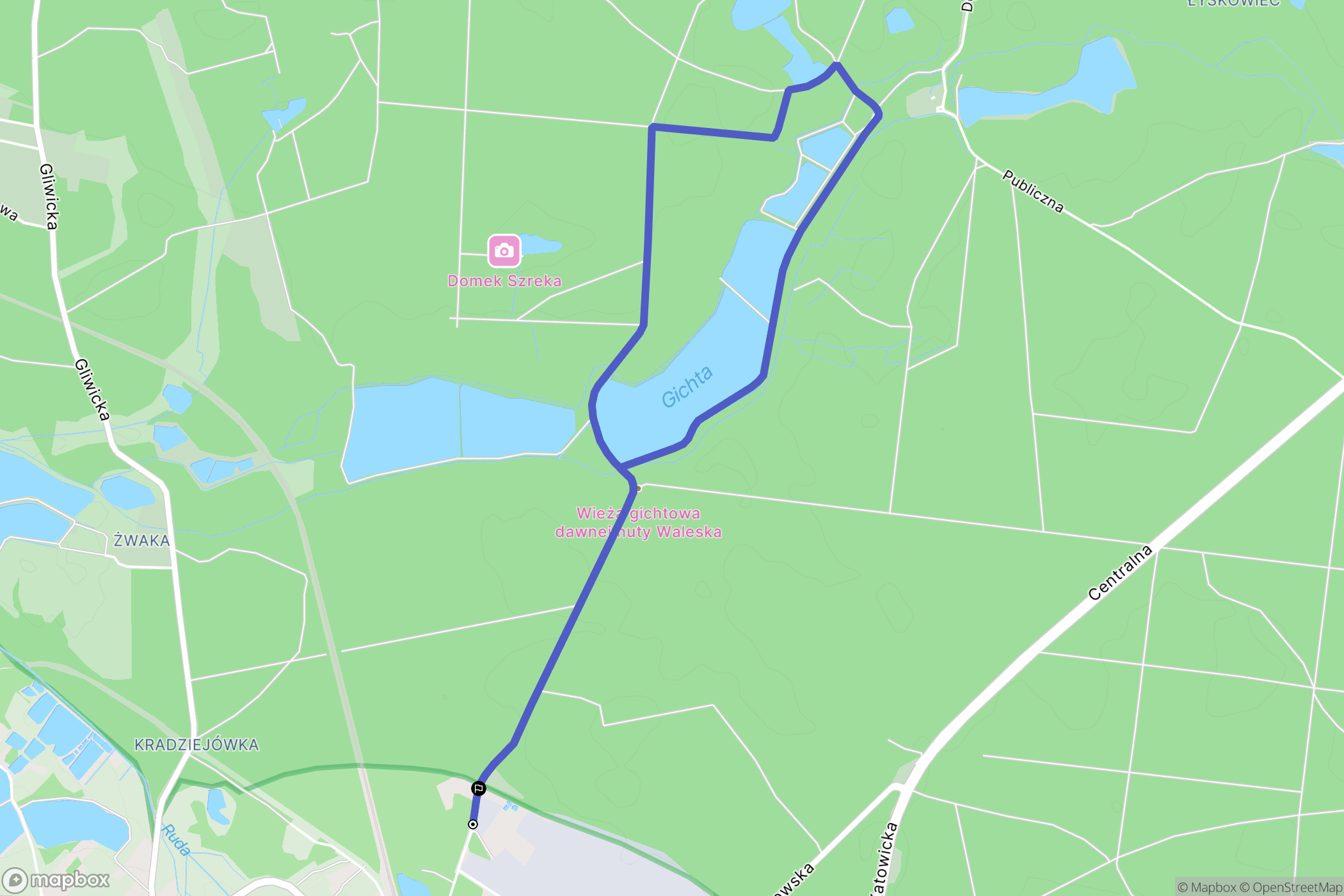 Żory: mapa trasy - Poland