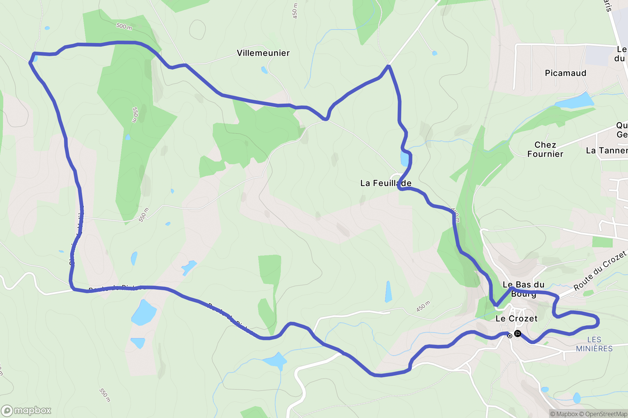 Le Crozet : carte du parcours de randonnée - France