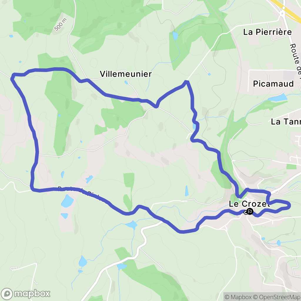 Le Crozet : carte du parcours de randonnée - France