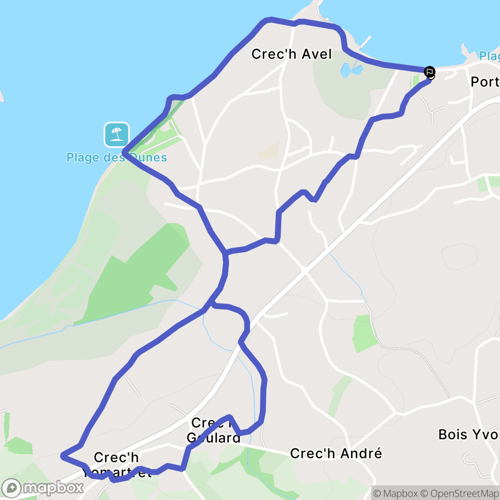 Penvénan : carte du parcours de randonnée - France