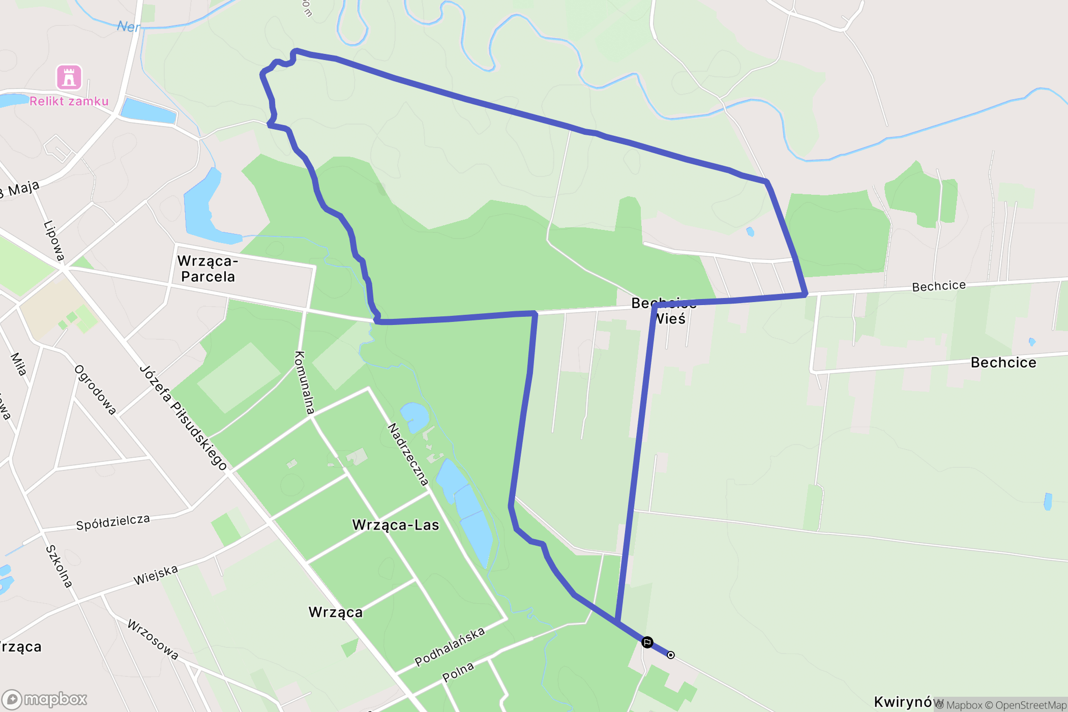 Prusinowiczki: mapa trasy - Poland
