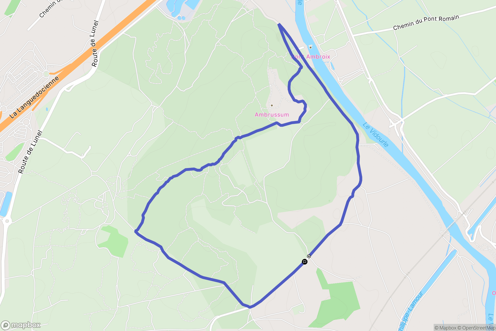Lunel : carte du parcours de randonnée - France