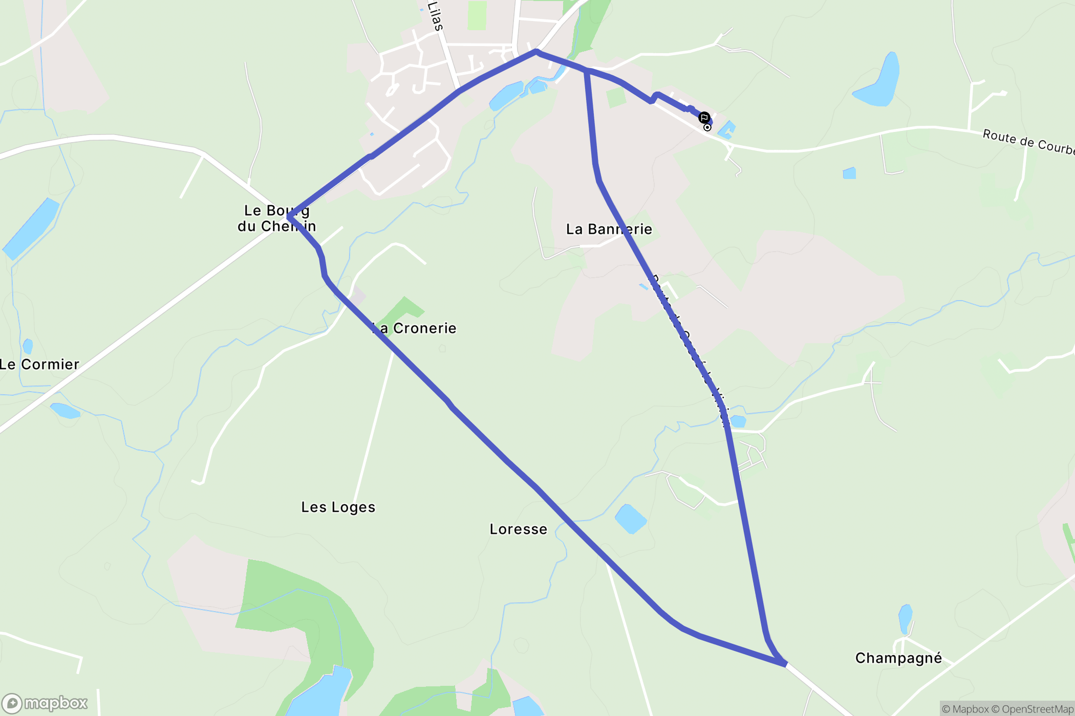 Montjean : carte du parcours de randonnée - France