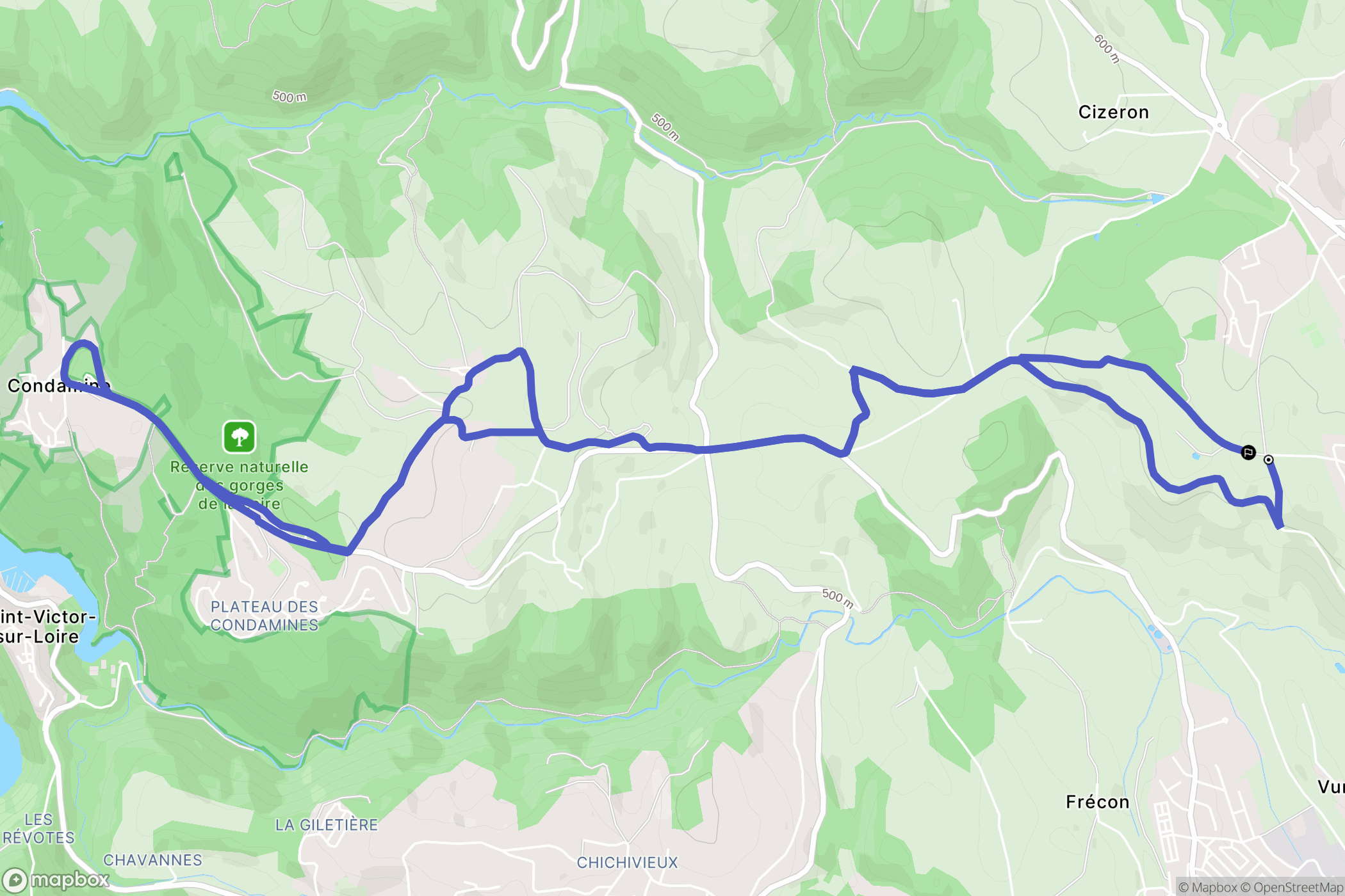 Saint-Genest-Lerpt : carte du parcours de randonnée - France