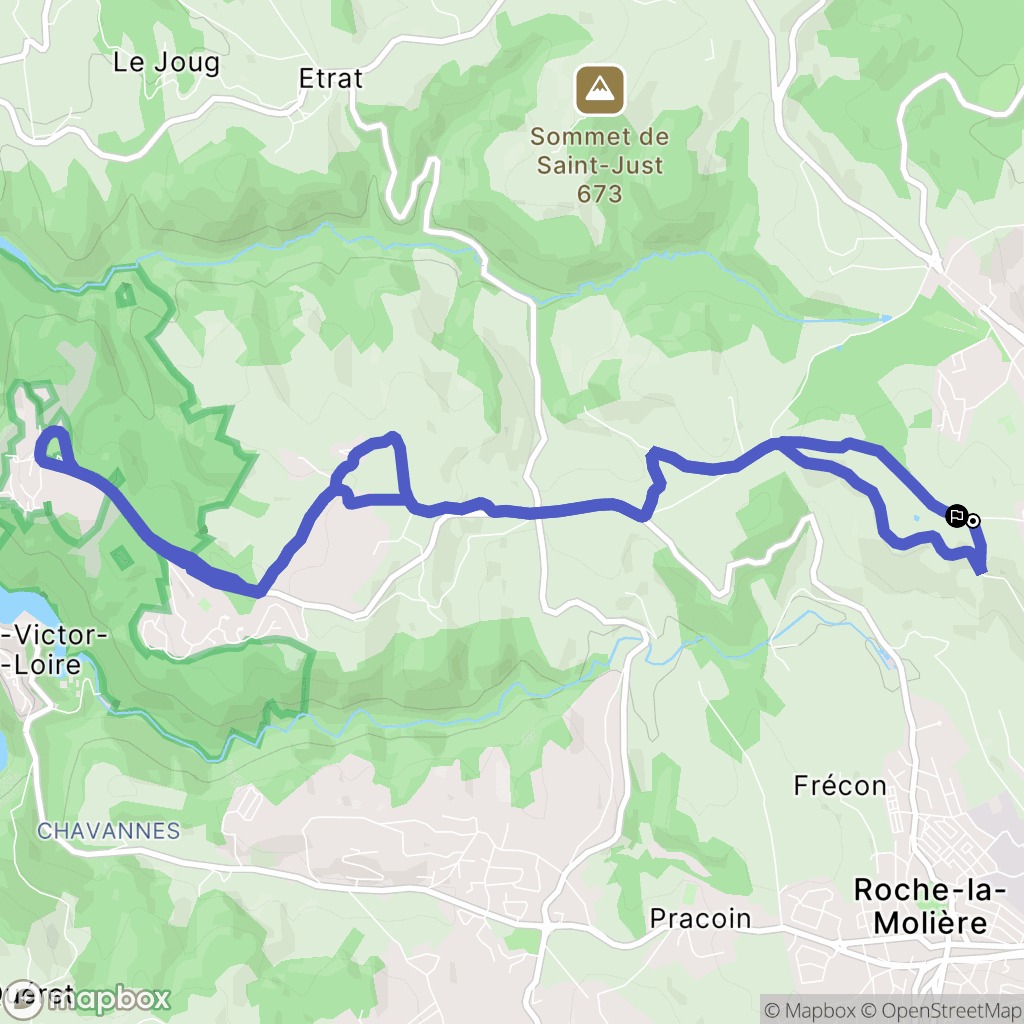 Saint-Genest-Lerpt : carte du parcours de randonnée - France