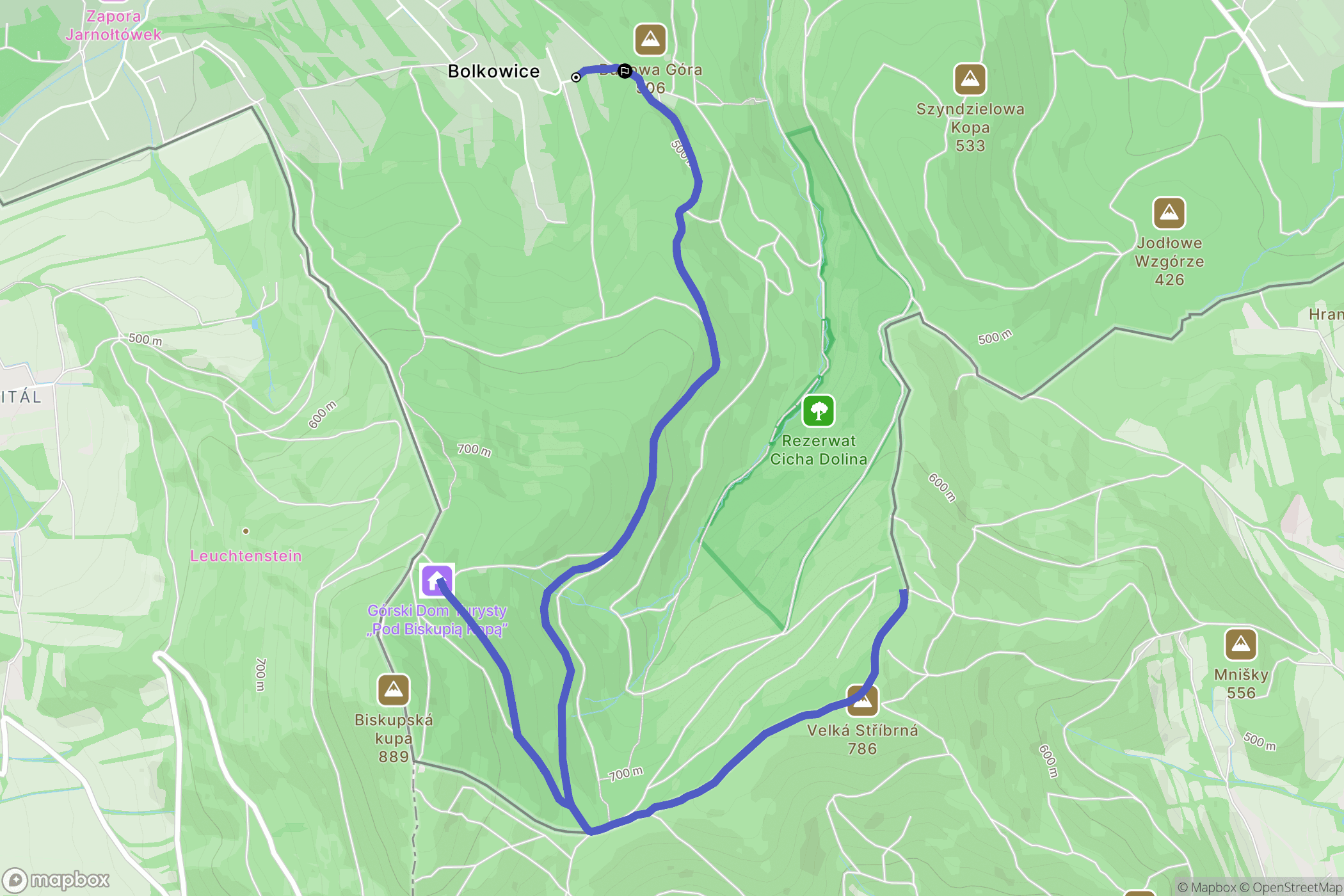 Jarnołtówek: mapa trasy - Poland