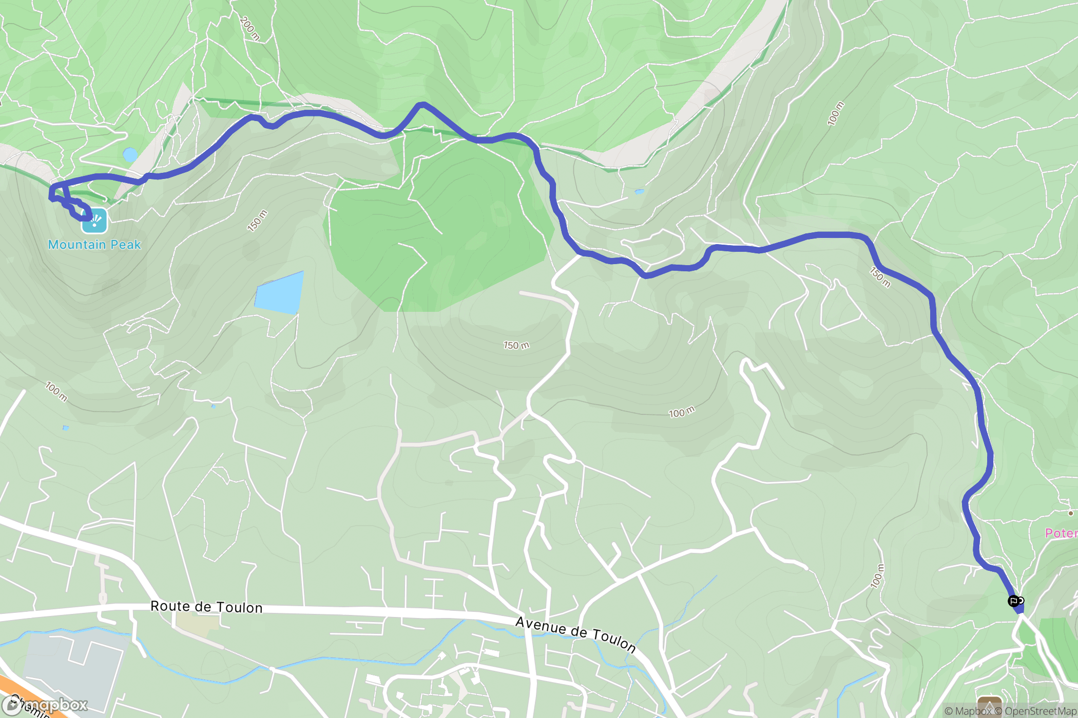Hyères : carte du parcours de randonnée - France