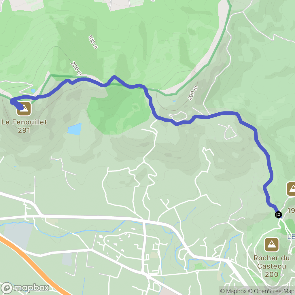 Hyères : carte du parcours de randonnée - France