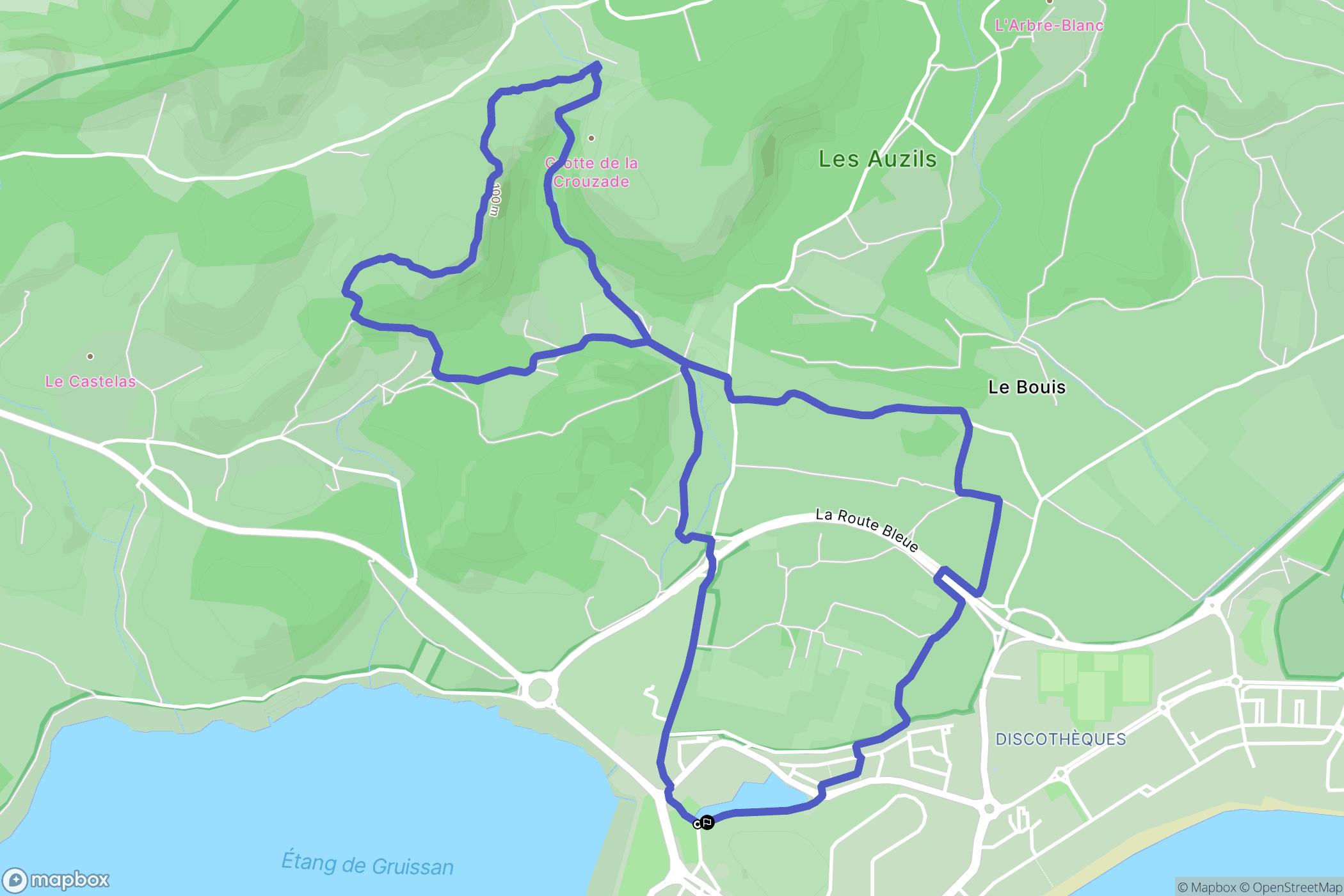 Gruissan : carte du parcours de randonnée - France