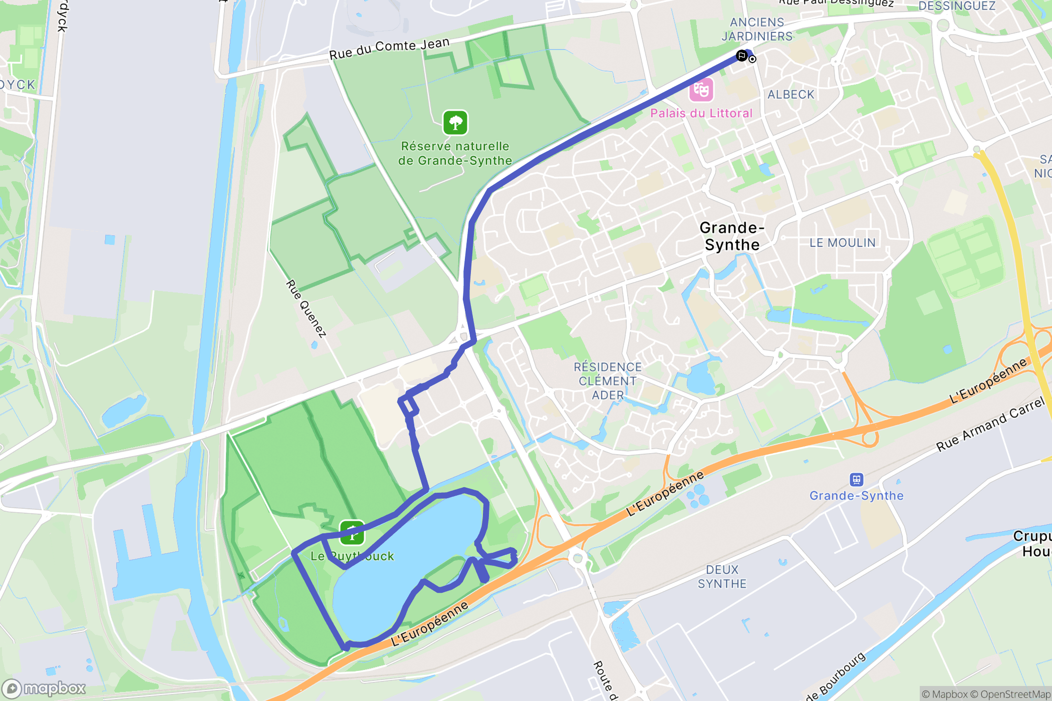 Grande-Synthe : carte du parcours de randonnée - France