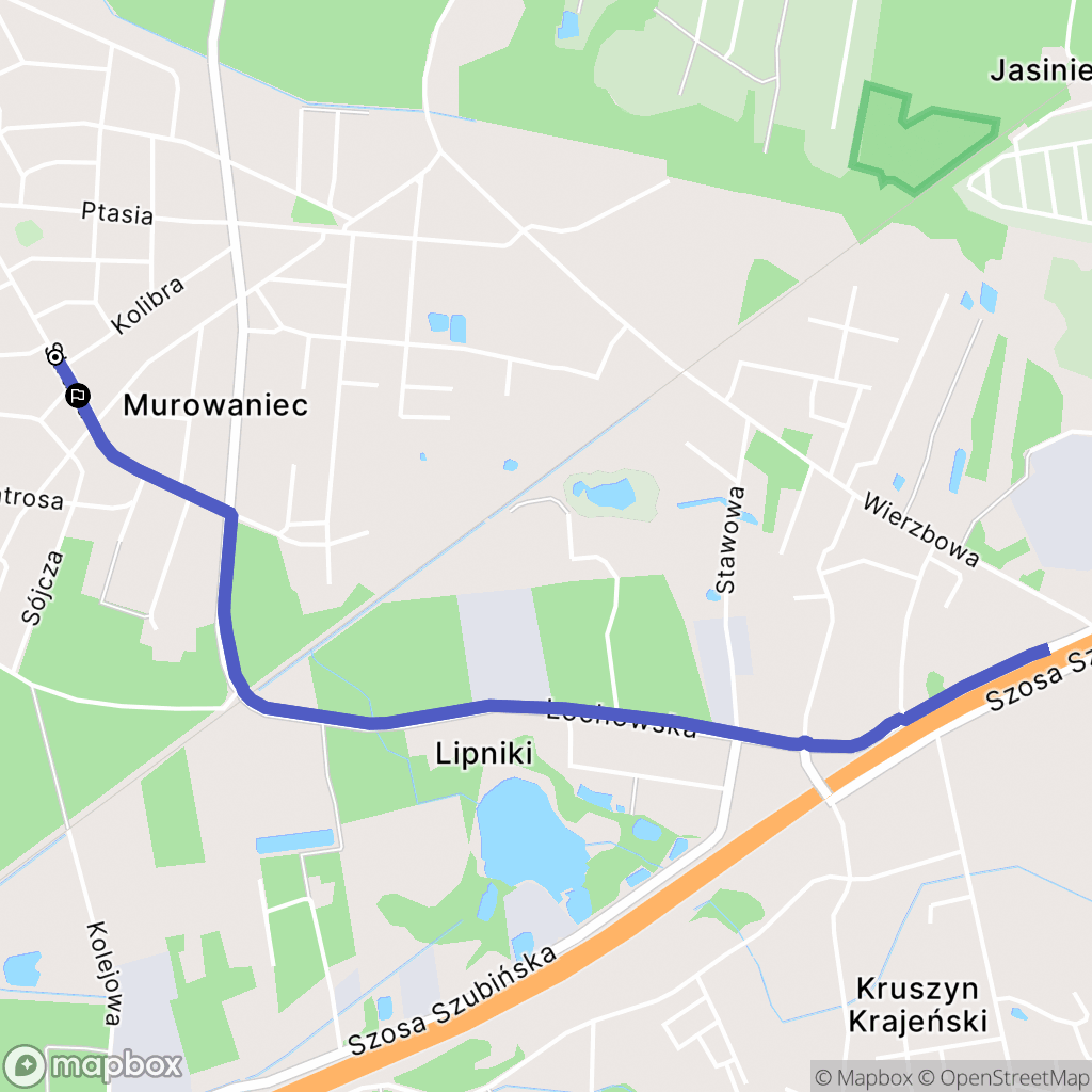 Murowaniec: mapa trasy - Poland