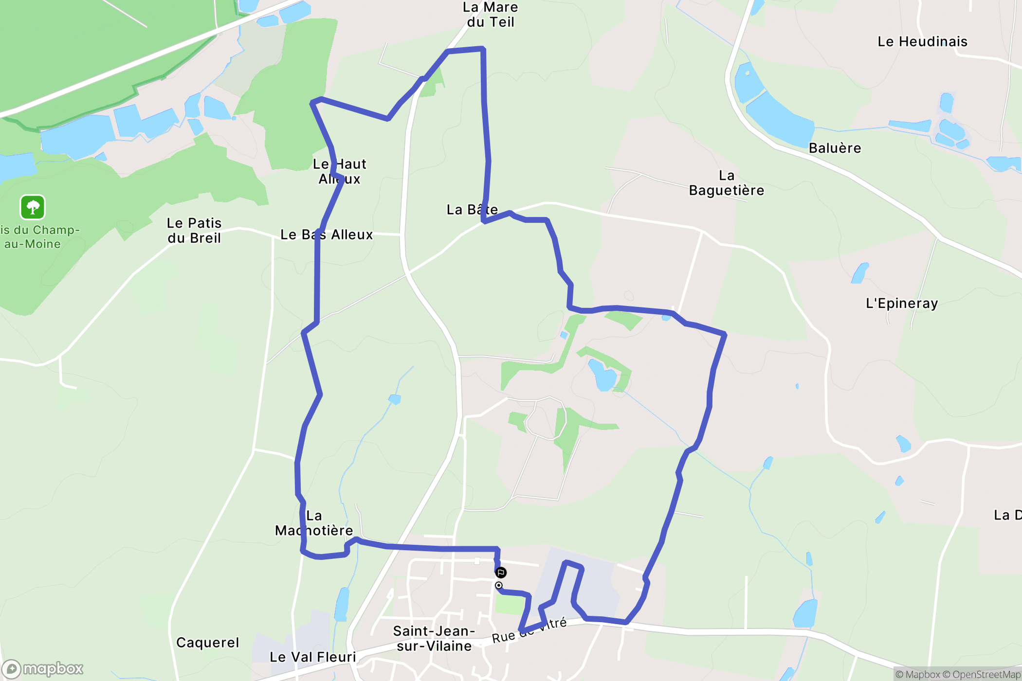 Saint-Jean-sur-Vilaine : carte du parcours de randonnée - France