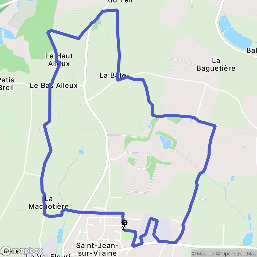 Saint-Jean-sur-Vilaine : carte du parcours de randonnée - France