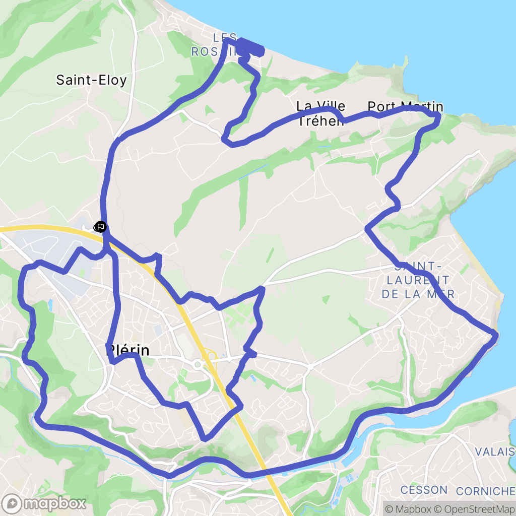 Plérin : carte du parcours de randonnée - France
