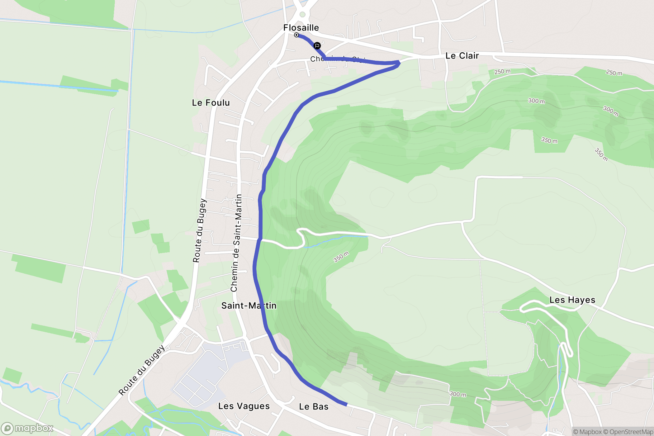 Saint-Savin : carte du parcours de randonnée - France