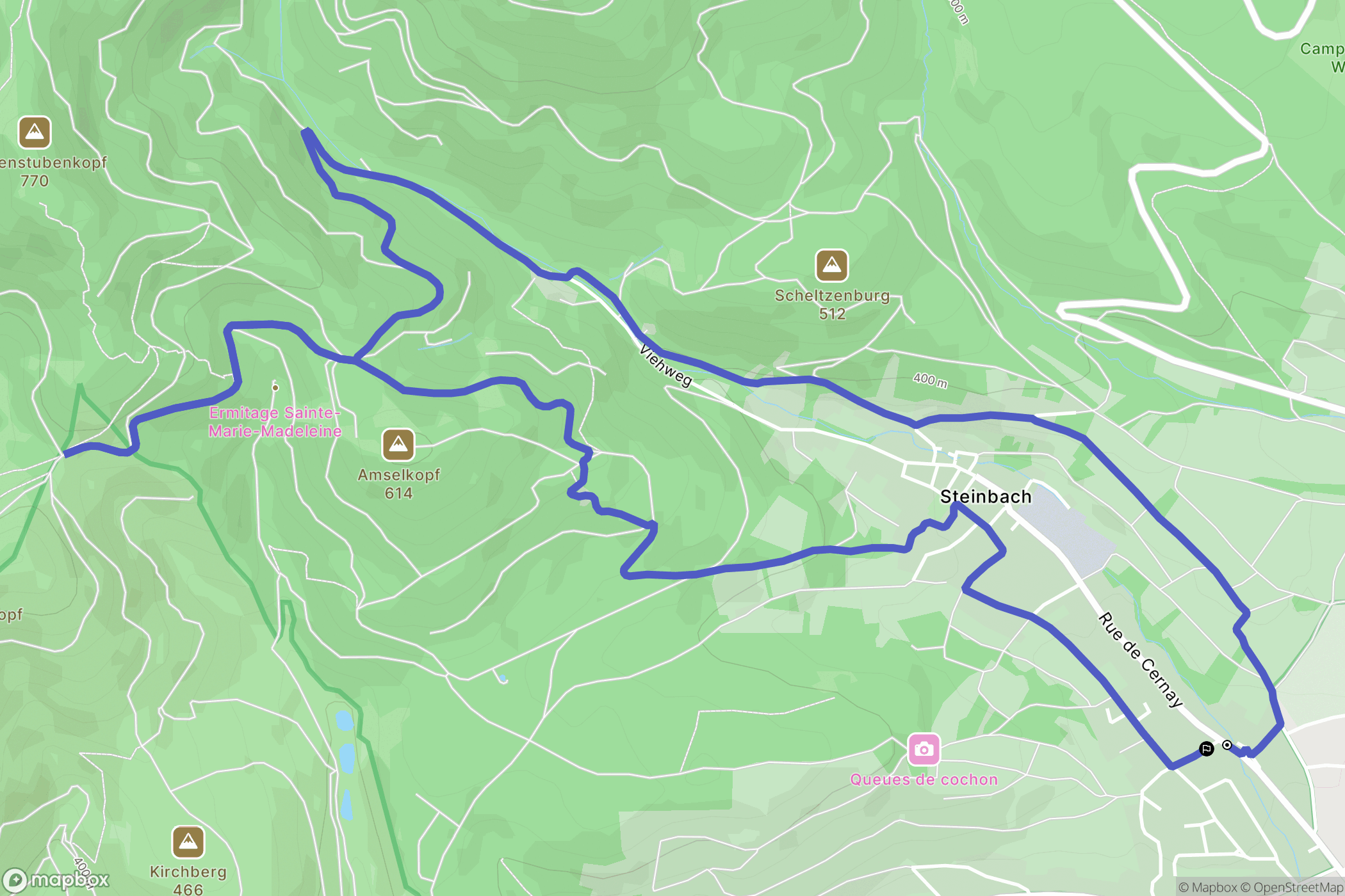 Steinbach : carte du parcours de randonnée - France