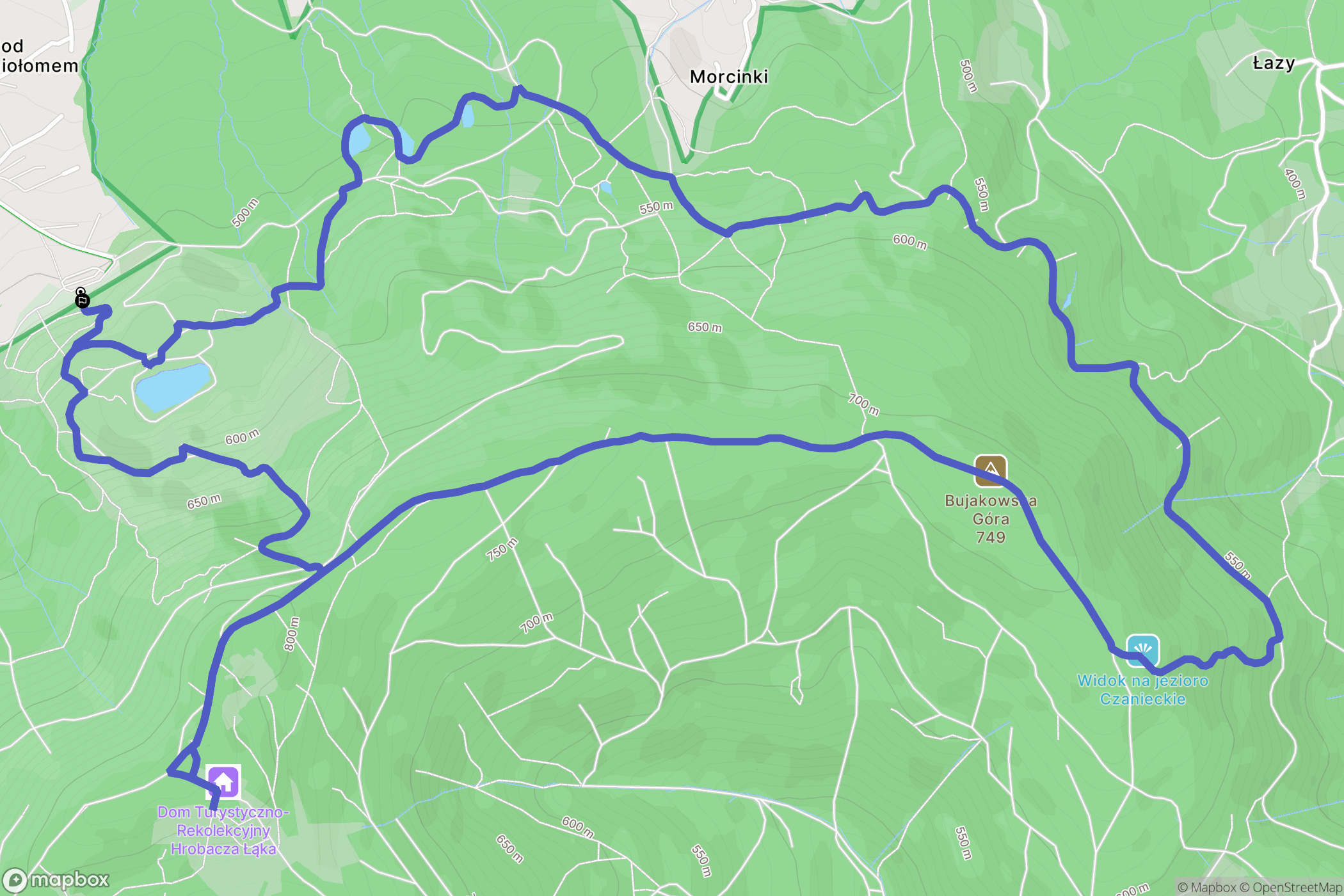 Kozy: mapa trasy - Poland