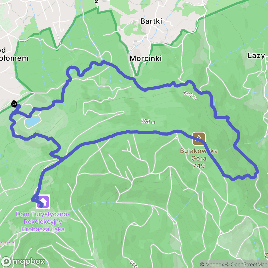 Kozy: mapa trasy - Poland