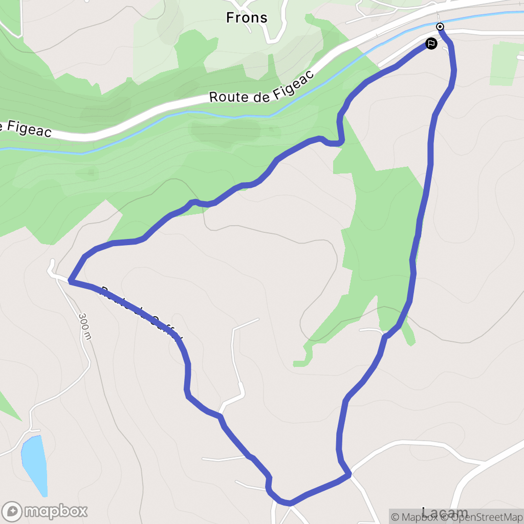 Bagnac-sur-Célé : carte du parcours de randonnée - France