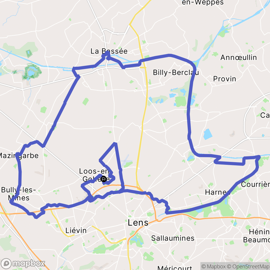 Loos-en-Gohelle : carte du parcours de randonnée - France