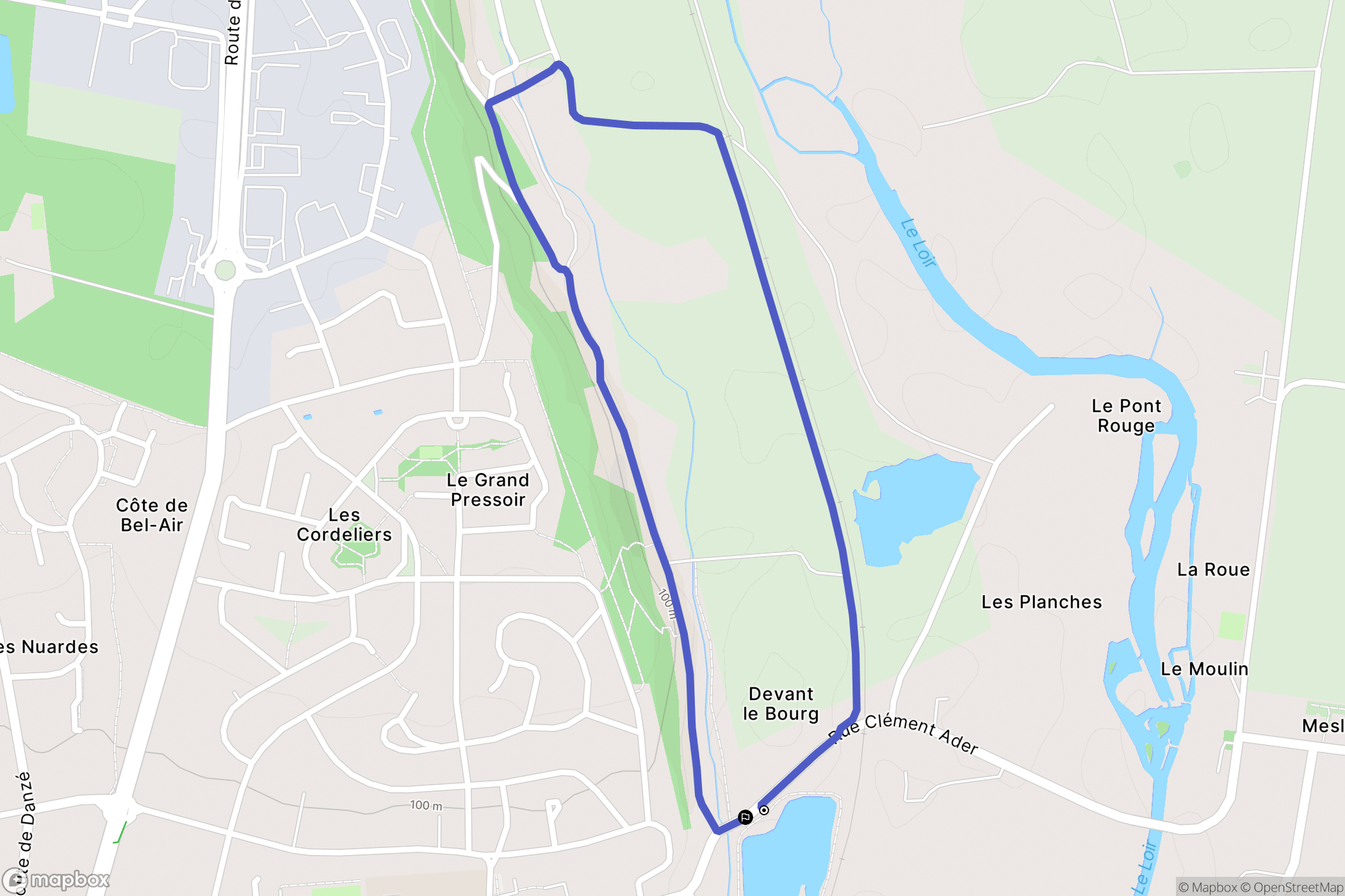 Saint-Ouen : carte du parcours de randonnée - France