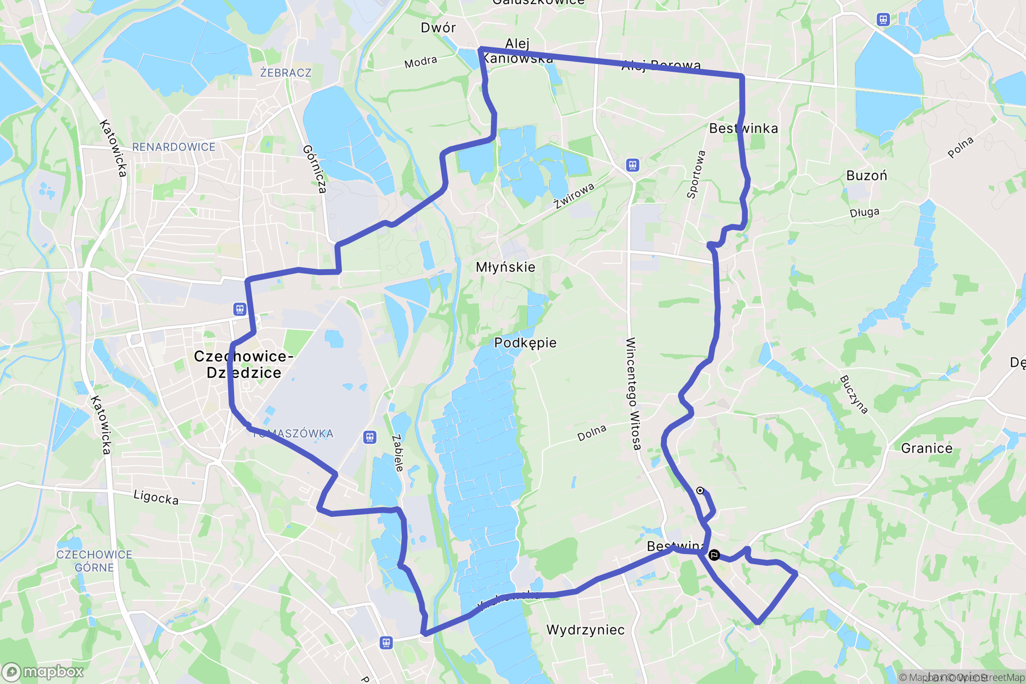 Bestwina: mapa trasy - Poland