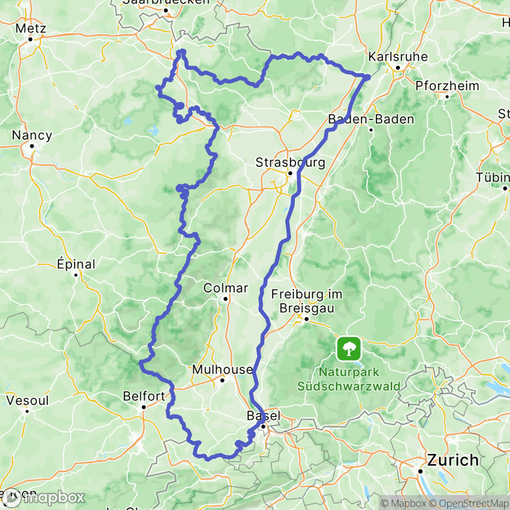 Carte de la zone de délimitation de randonnee-lacs-alsace