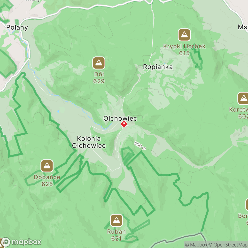 Mapa wyznaczonego obszaru beskid-niski-szlaki-piesze
