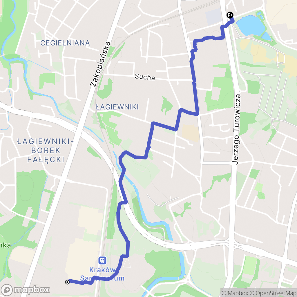 Kraków: mapa trasy - Poland