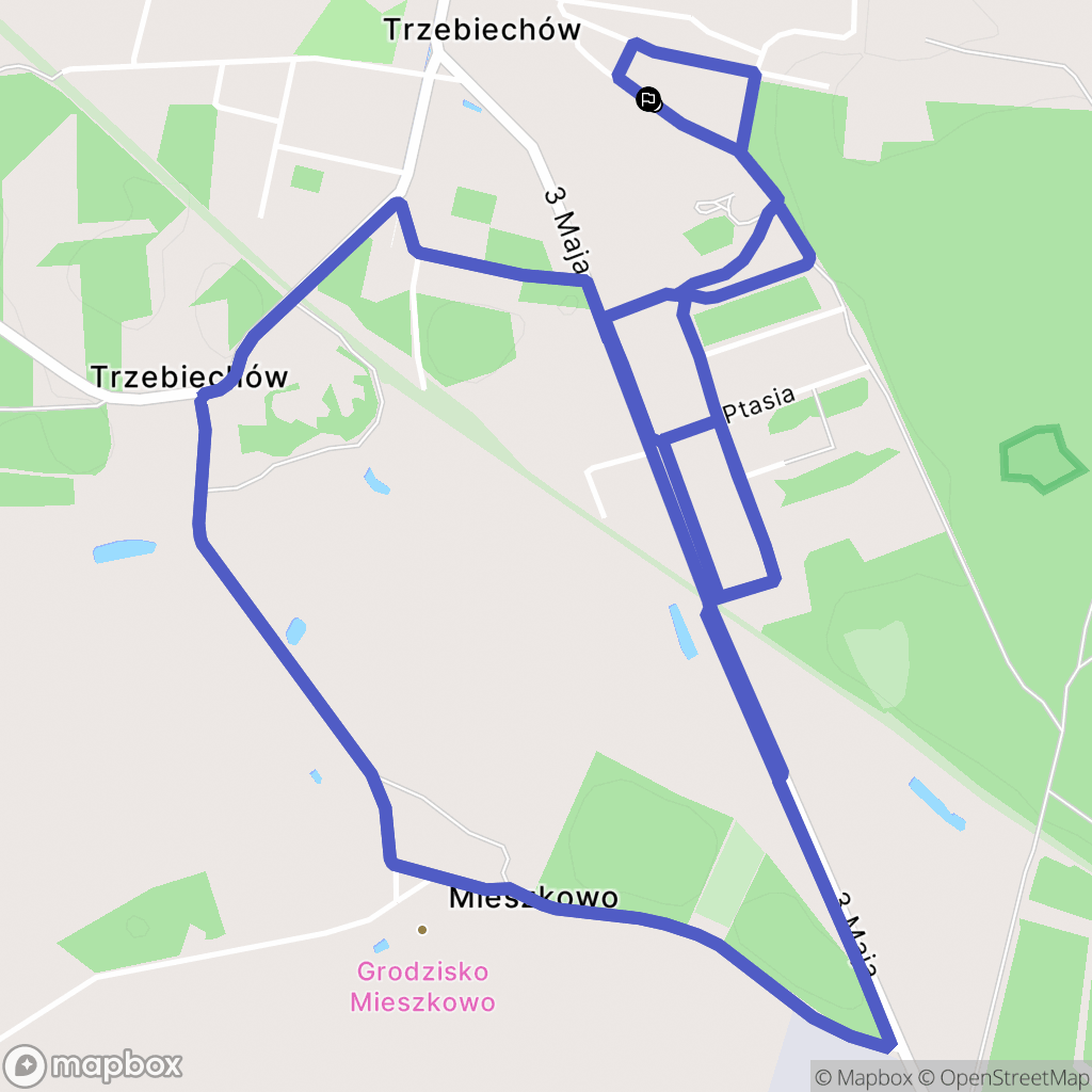 Trzebiechów: mapa trasy - Poland