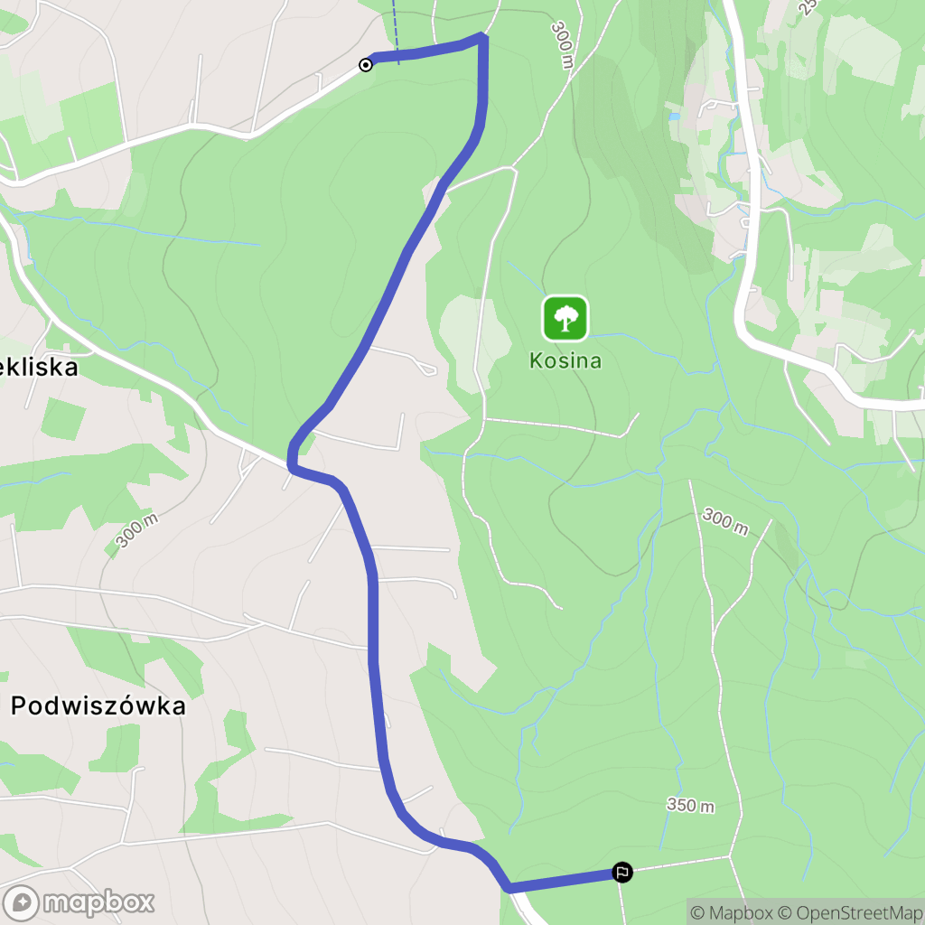 Wyżne: mapa trasy - Poland