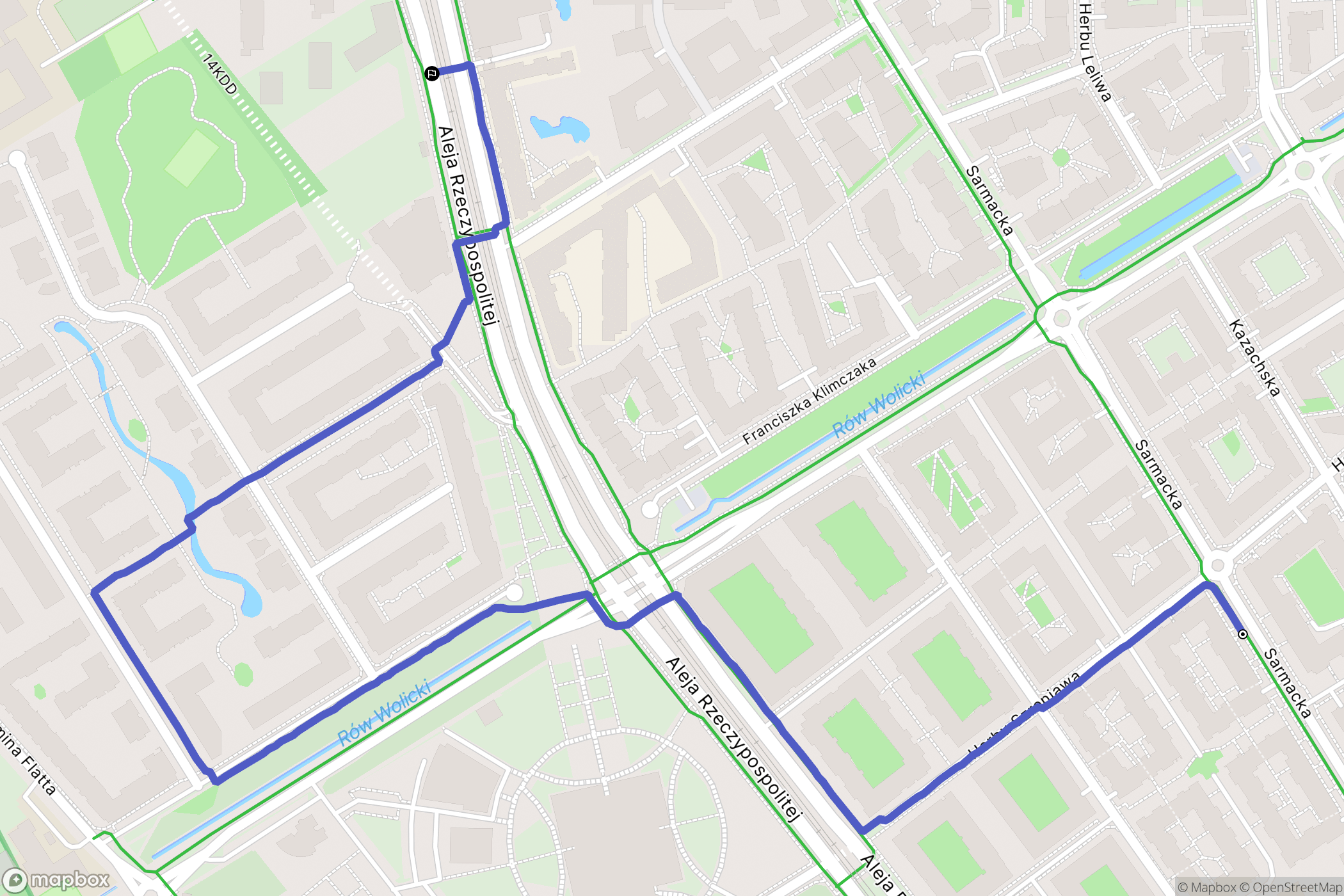 Warszawa: mapa trasy - Poland