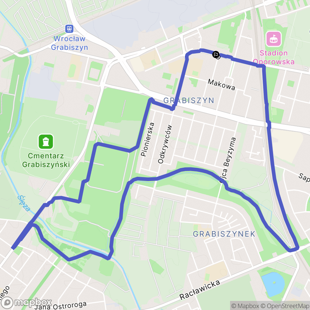 Wrocław: mapa trasy - Poland