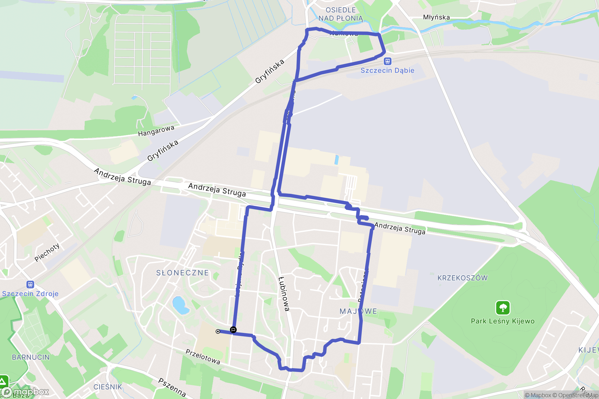 Szczecin: mapa trasy - Poland