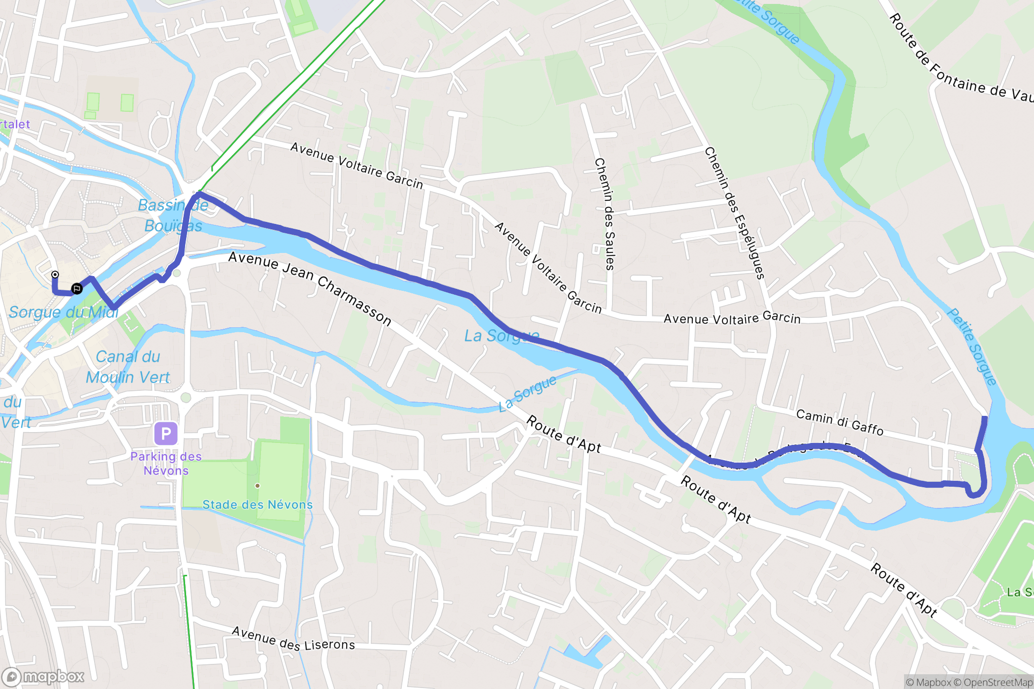 L'Isle-sur-la-Sorgue : carte du parcours de randonnée - France