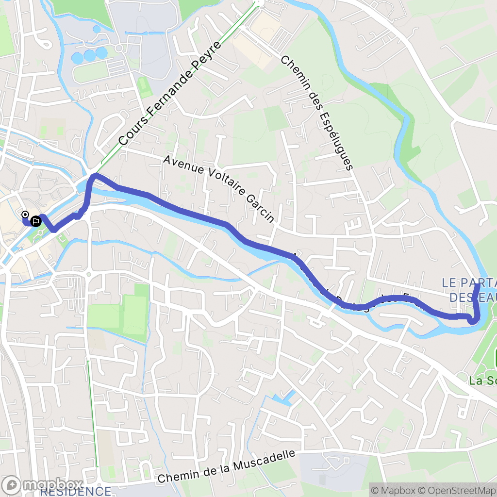 L'Isle-sur-la-Sorgue : carte du parcours de randonnée - France