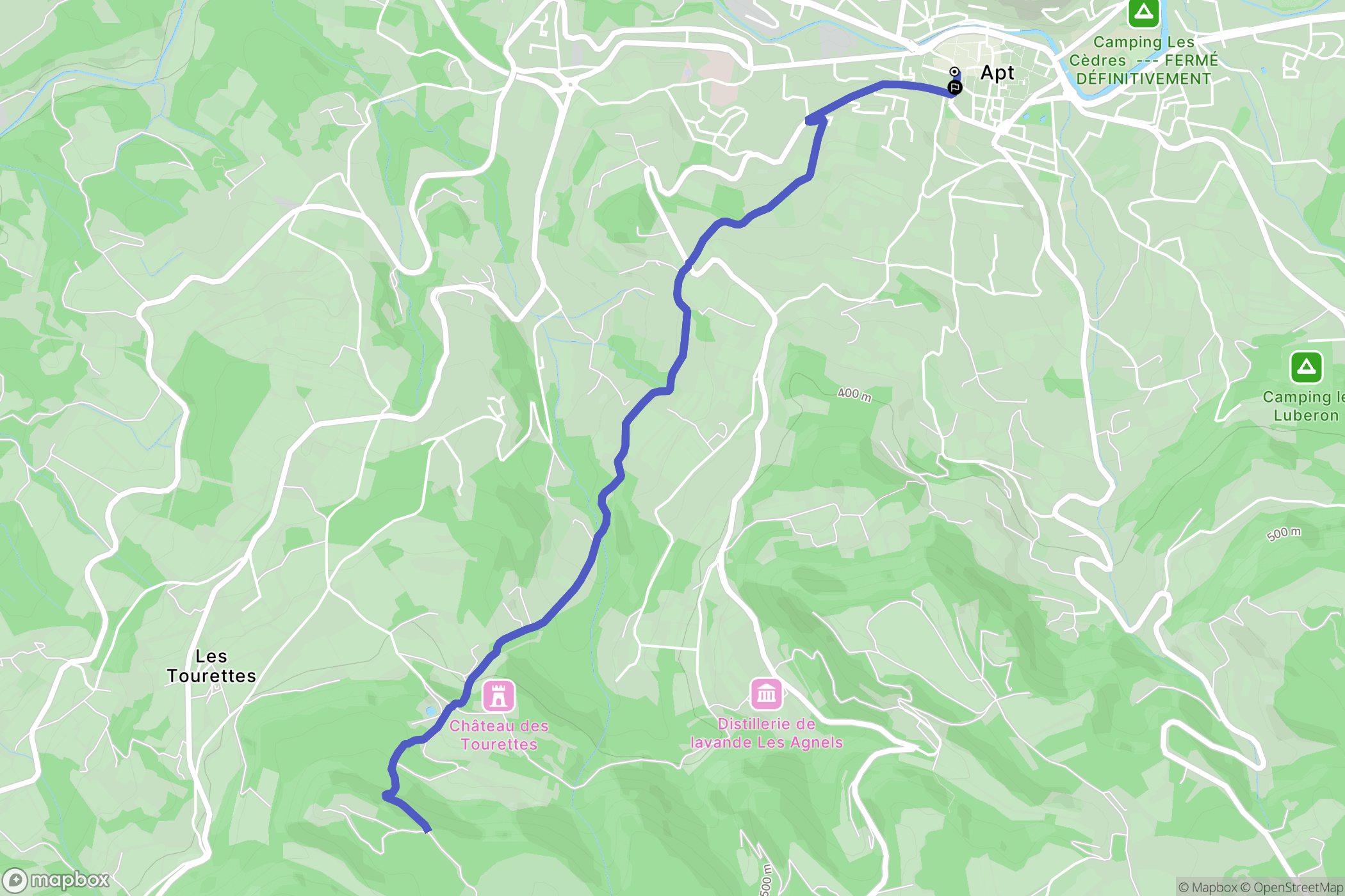 Apt : carte du parcours de randonnée - France