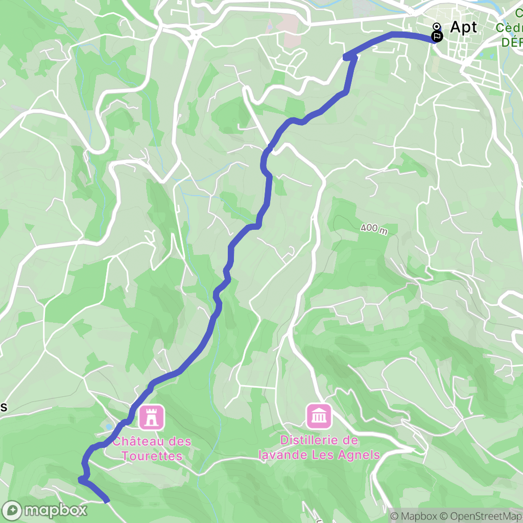 Apt : carte du parcours de randonnée - France