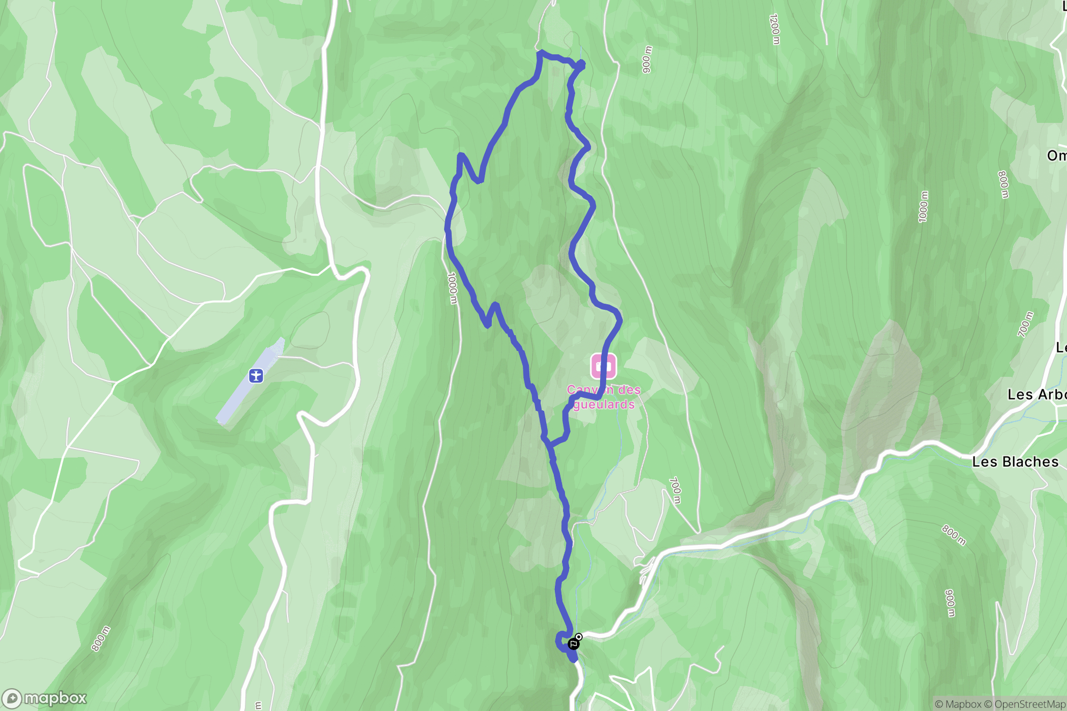 Omblèze : carte du parcours de randonnée - France