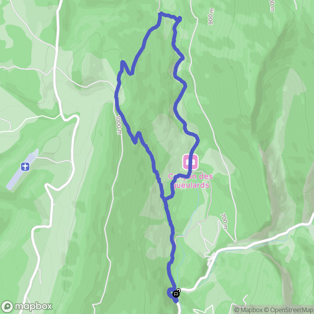 Omblèze : carte du parcours de randonnée - France