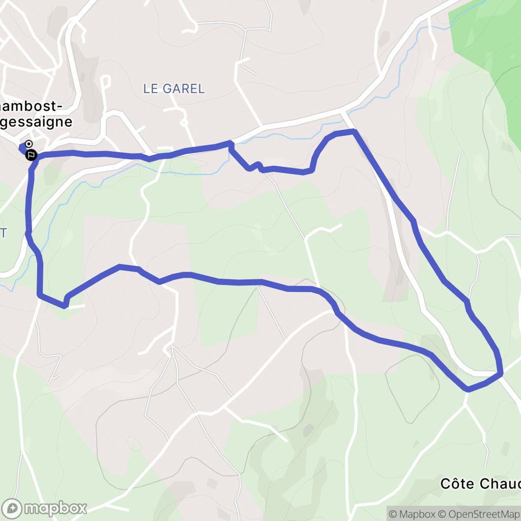 Chambost-Longessaigne : carte du parcours de randonnée - France