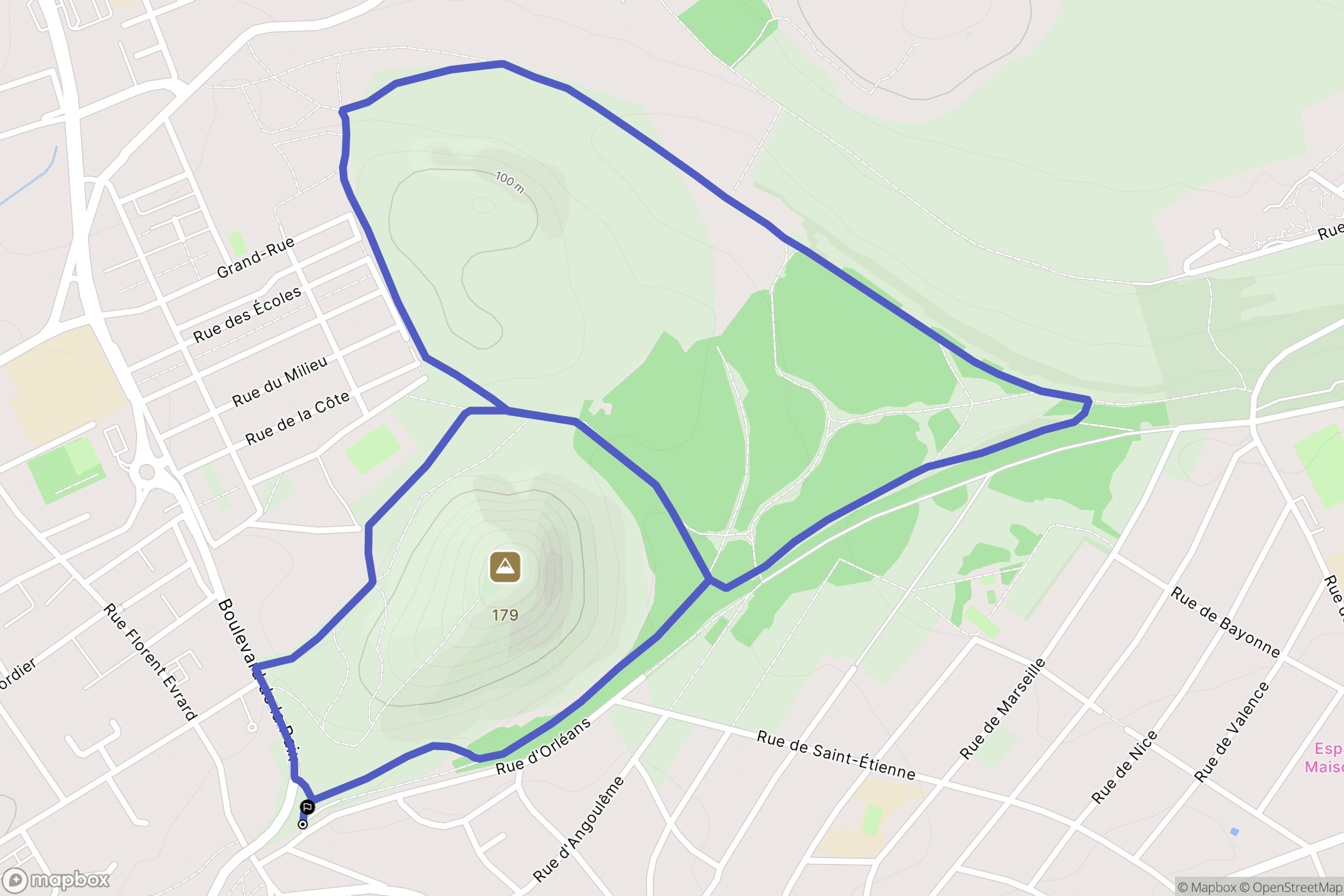 Auchel : carte du parcours de randonnée - France