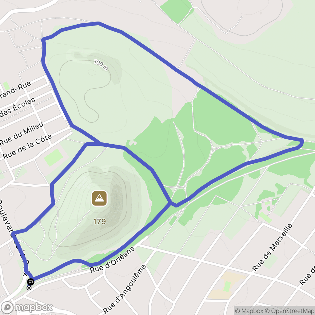 Auchel : carte du parcours de randonnée - France
