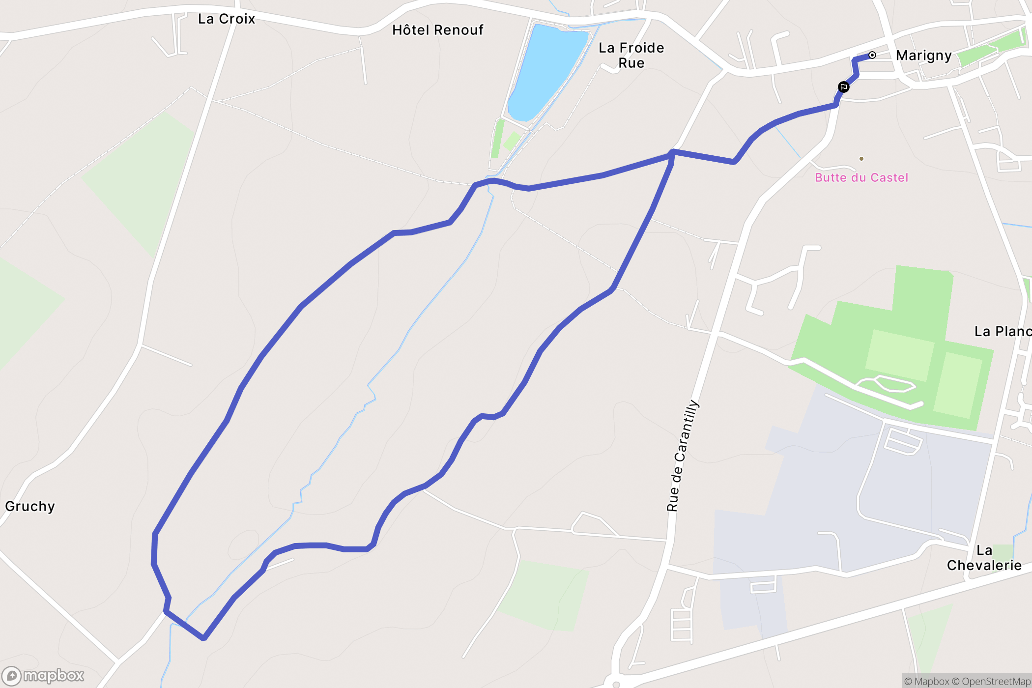 Marigny-Le-Lozon : carte du parcours de randonnée - France