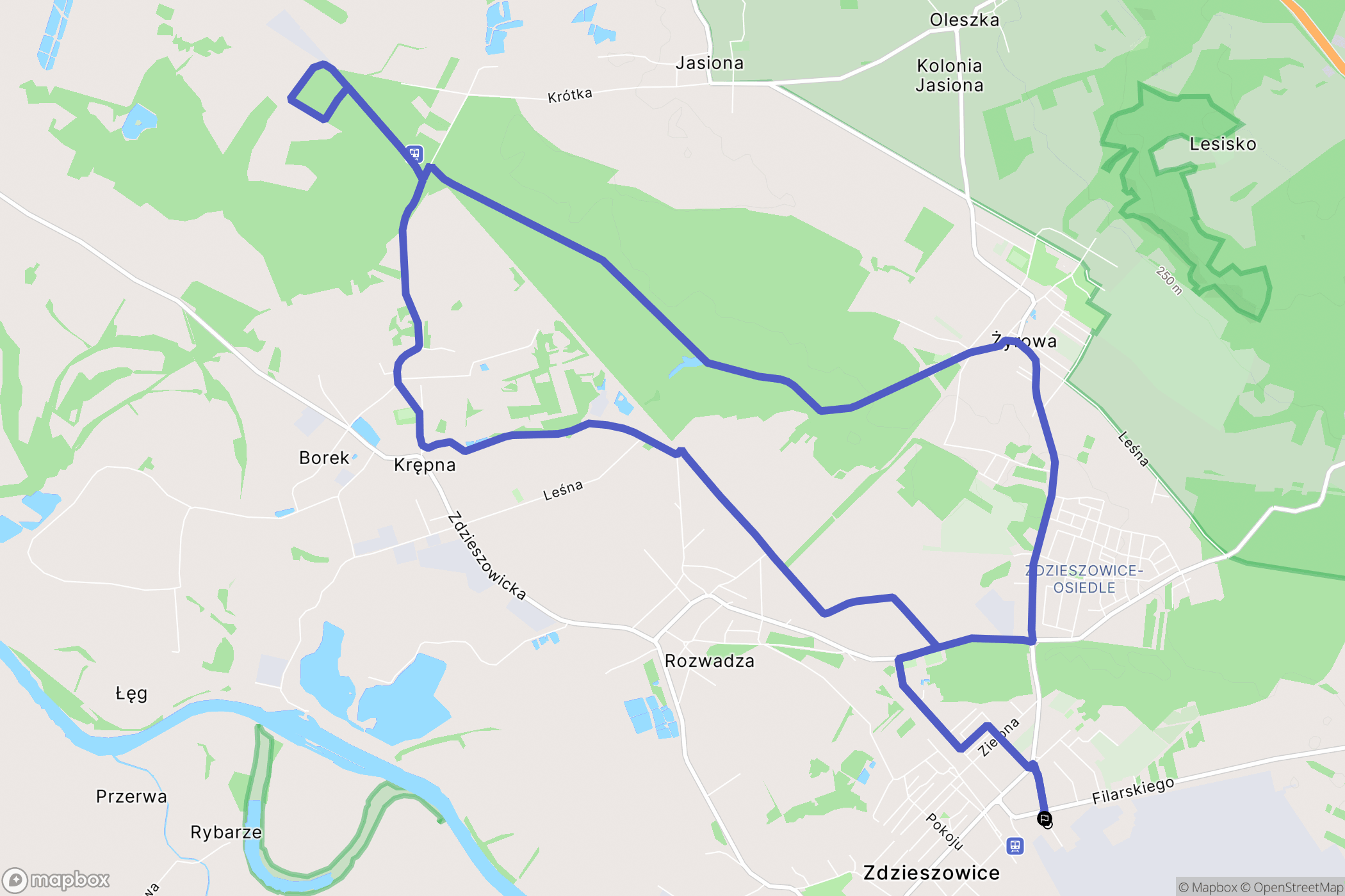 Zdzieszowice: mapa trasy - Poland