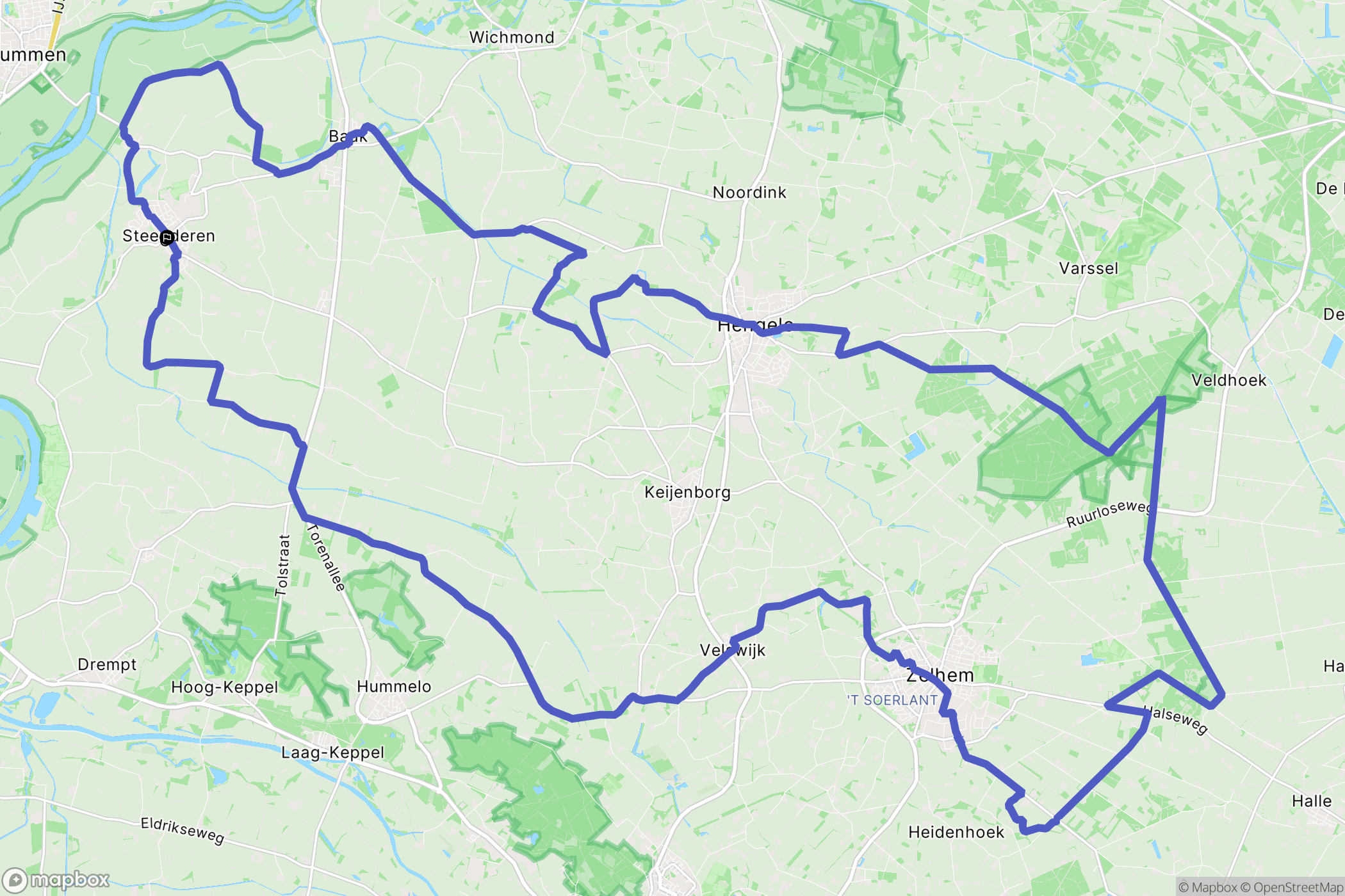 Steenderen: routekaart voor buitenactiviteiten - Netherlands